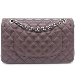 Burgundy Quilted Caviar Leather Classic Double Flap Bag