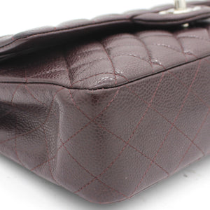 Burgundy Quilted Caviar Leather Classic Double Flap Bag