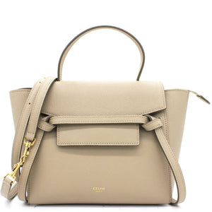 Nano Belt Bag in Beige Calfskin