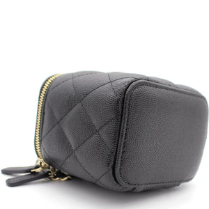 Mini Caviar GHW Vanity Case with Pearl Details