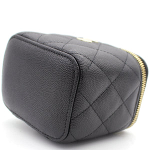 Mini Caviar GHW Vanity Case with Pearl Details
