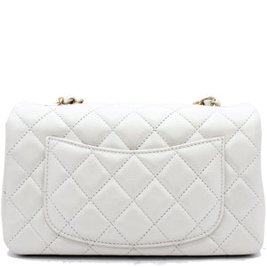 Mini Rectangular Flap Pearl White Calfskin