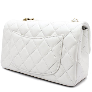 Mini Rectangular Flap Pearl White Calfskin
