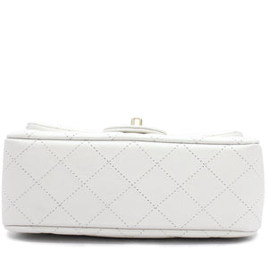 Mini Rectangular Flap Pearl White Calfskin