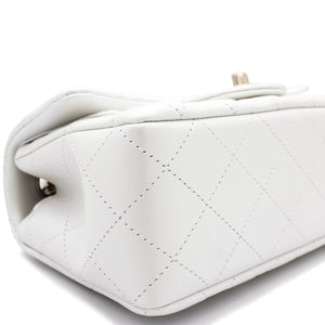 Mini Rectangular Flap Pearl White Calfskin