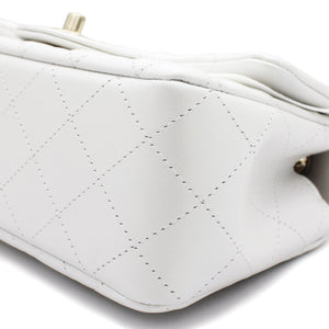 Mini Rectangular Flap Pearl White Calfskin