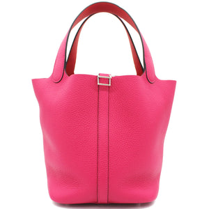 Pink Taurillon Clemence Leather Picotin Lock 22 Bag