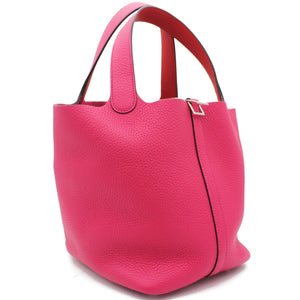 Pink Taurillon Clemence Leather Picotin Lock 22 Bag