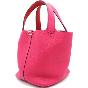 Pink Taurillon Clemence Leather Picotin Lock 22 Bag