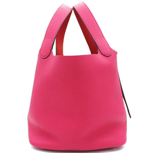 Pink Taurillon Clemence Leather Picotin Lock 22 Bag