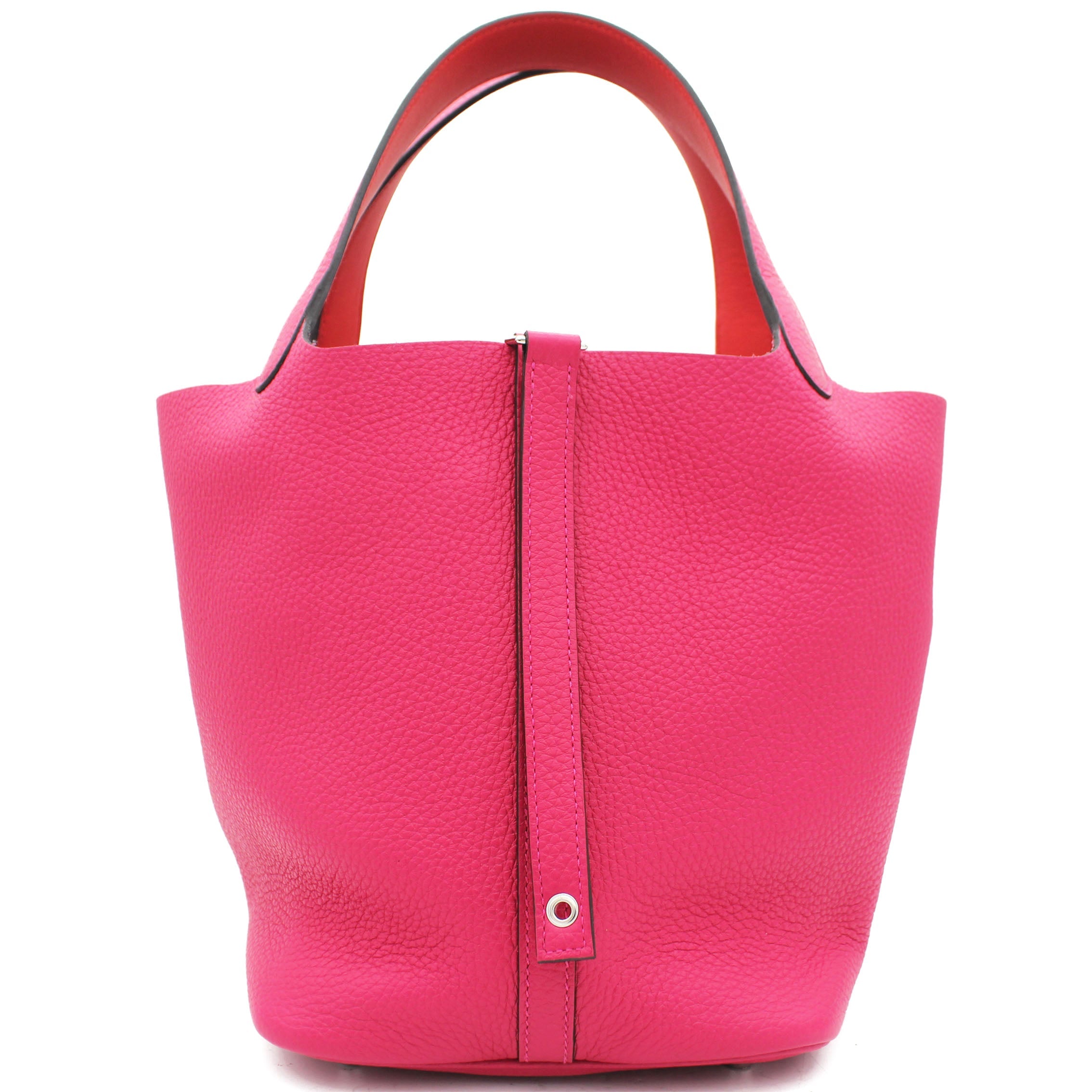 Pink Taurillon Clemence Leather Picotin Lock 22 Bag