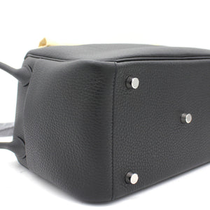 Noir Taurillon Clemence Leather Palladium Hardware Lindy 26 Bag