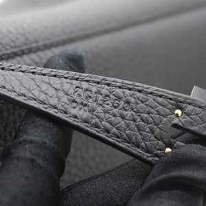 Noir Taurillon Clemence Leather Palladium Hardware Lindy 26 Bag