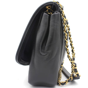 Medium Vintage Puffy Flap Bag in Black Lambskin