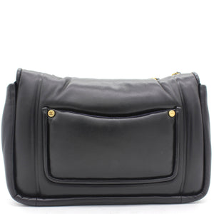 Medium Vintage Puffy Flap Bag in Black Lambskin