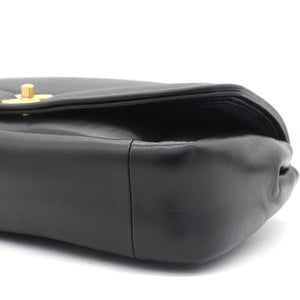 Medium Vintage Puffy Flap Bag in Black Lambskin