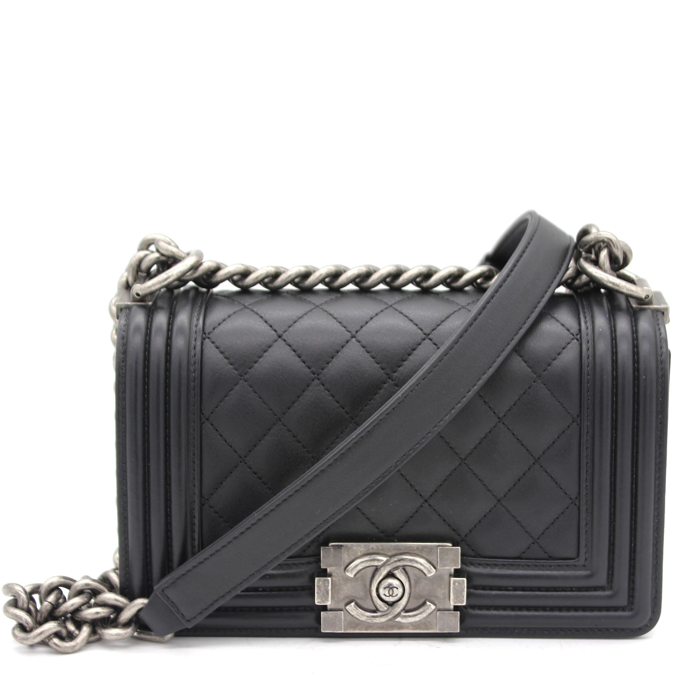 Quilted Small Boy Flap Black