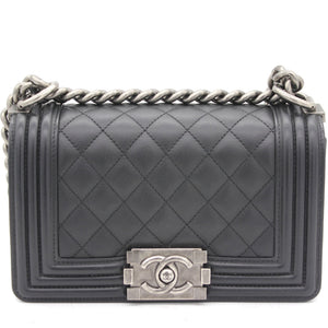 Quilted Small Boy Flap Black