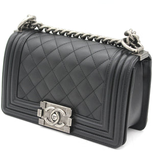 Quilted Small Boy Flap Black