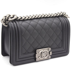 Quilted Small Boy Flap Black