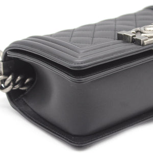 Quilted Small Boy Flap Black