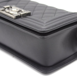 Quilted Small Boy Flap Black