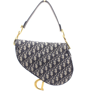 Blue Oblique Canvas Saddle Bag