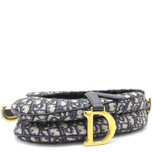 Blue Oblique Canvas Saddle Bag