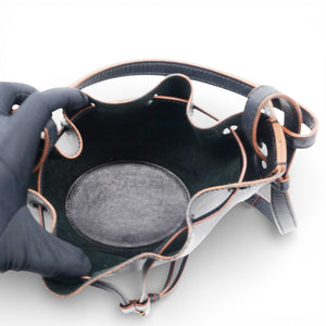 Anagram Balloon Leather Shoulder Bag Black