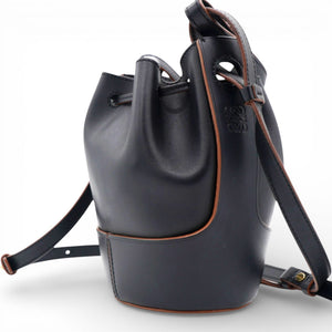 Anagram Balloon Leather Shoulder Bag Black