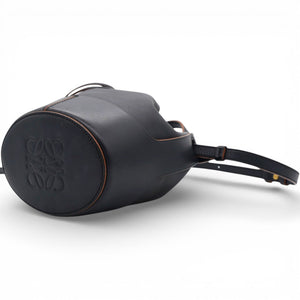Anagram Balloon Leather Shoulder Bag Black
