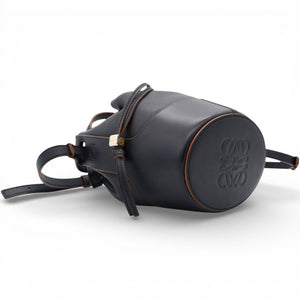 Anagram Balloon Leather Shoulder Bag Black