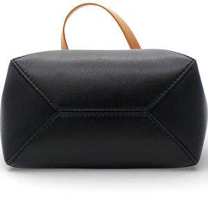 Mini Puzzle Fold Tote Bag Black Brown