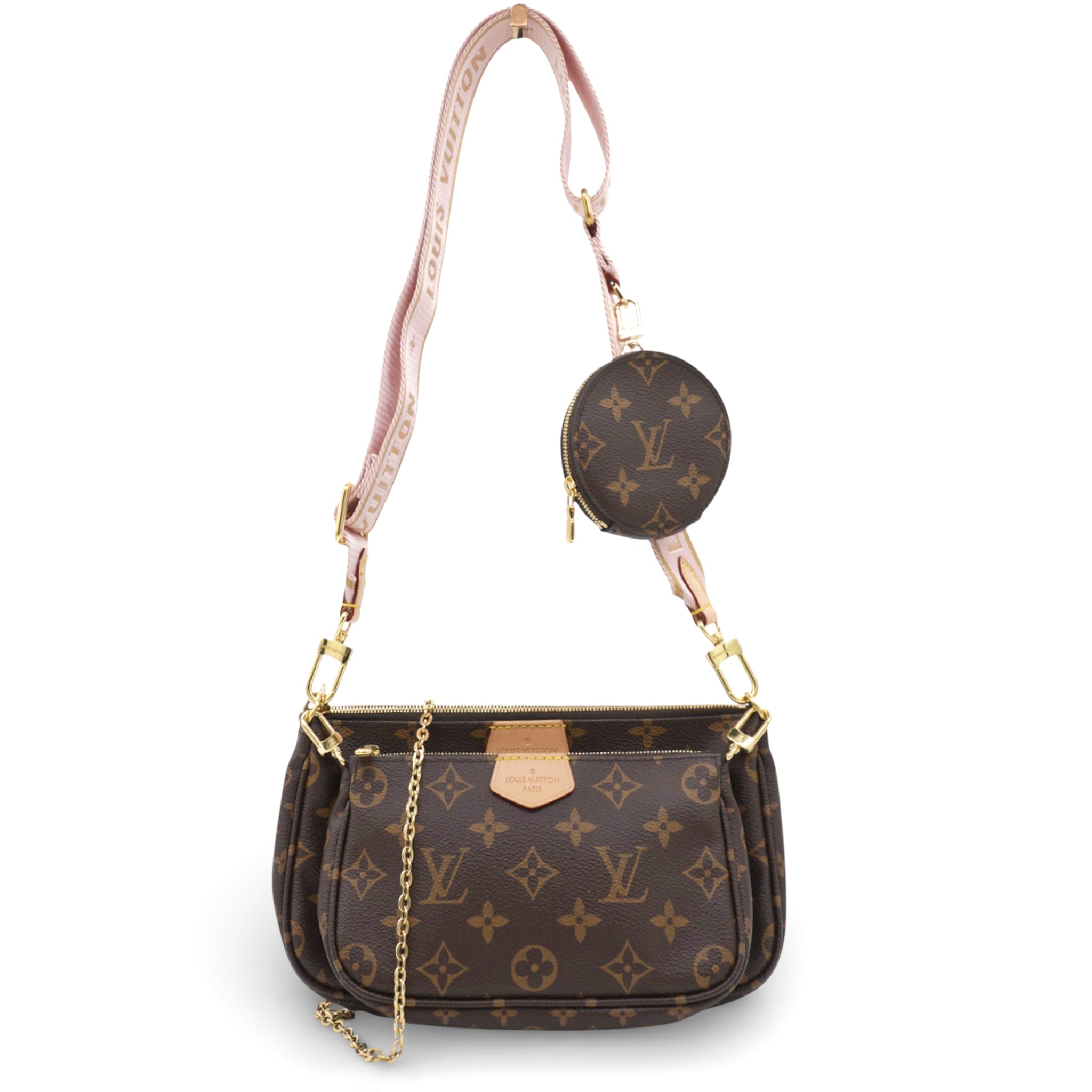 Rose Ballerine Monogram Canvas Multi Pochette Accessories Bag