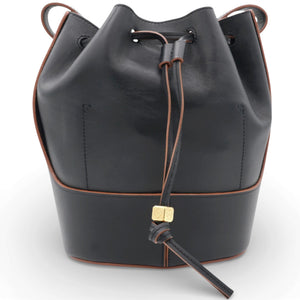 Anagram Balloon Leather Shoulder Bag Black