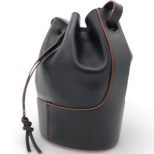 Anagram Balloon Leather Shoulder Bag Black