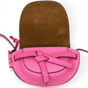 Grained Mini Gate Crossbody Bag Pink