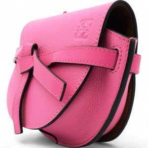 Grained Mini Gate Crossbody Bag Pink