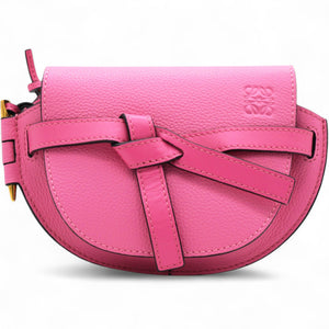Grained Mini Gate Crossbody Bag Pink