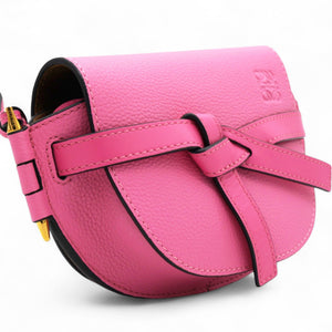 Grained Mini Gate Crossbody Bag Pink