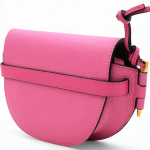 Grained Mini Gate Crossbody Bag Pink