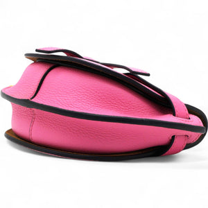 Grained Mini Gate Crossbody Bag Pink