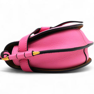 Grained Mini Gate Crossbody Bag Pink