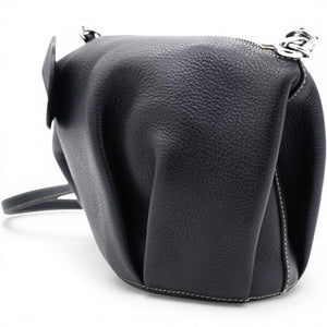 Leather Elephant Crossbody Bag Black