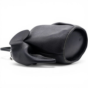 Leather Elephant Crossbody Bag Black