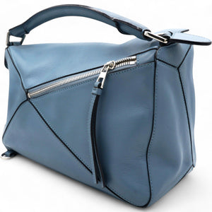 Medium Puzzle Bag Stone Blue