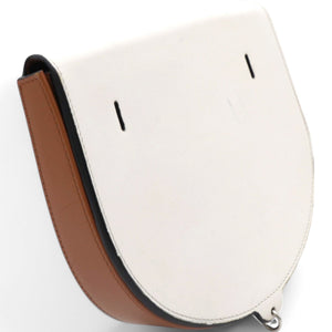Printed Heel Crossbody Bag White Brown