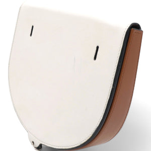 Printed Heel Crossbody Bag White Brown