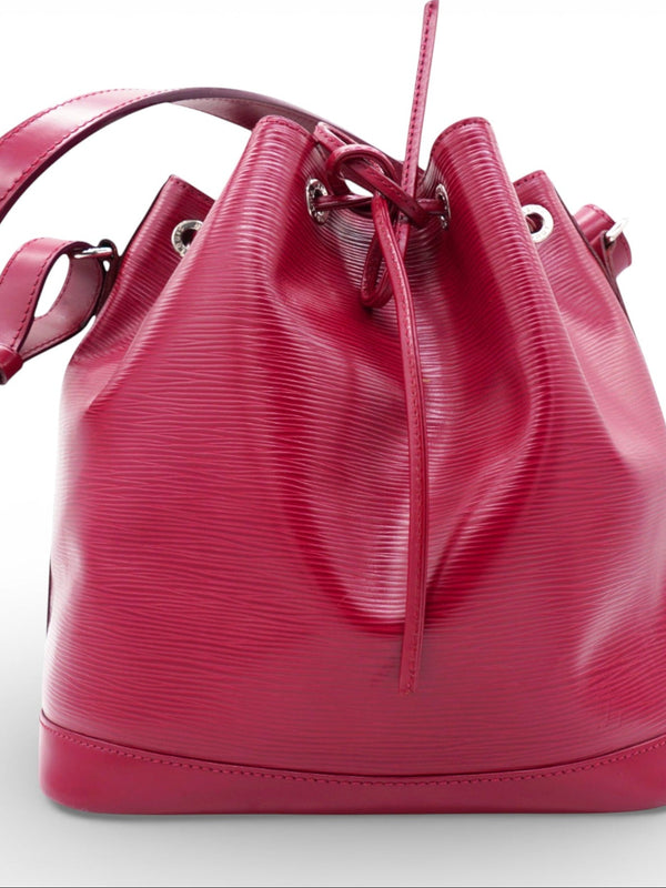 Vintage Noe Pm Handbag In Red Epi Leather Red Bucket Bag