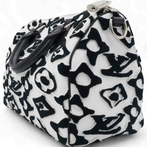 X UF Tufted Monogram Speedy Bandouliere 25 White Black